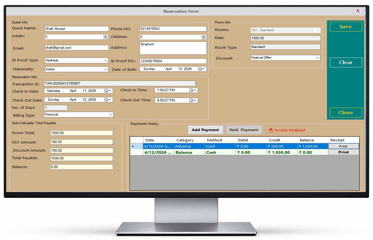 hotel reservation management system